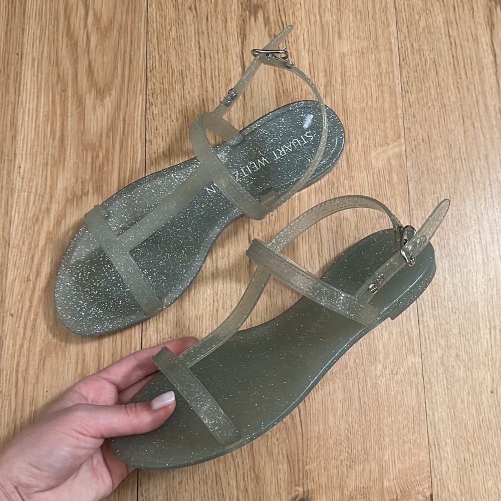 Stuart Weitzman Glitter Sandals - Silver - Picture 6 of 8